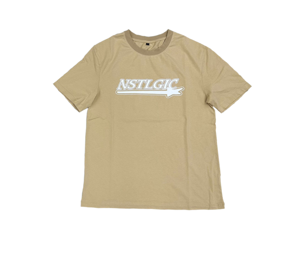 NSTLGIC "LOOK AT THE MOON" BEIGE TEE