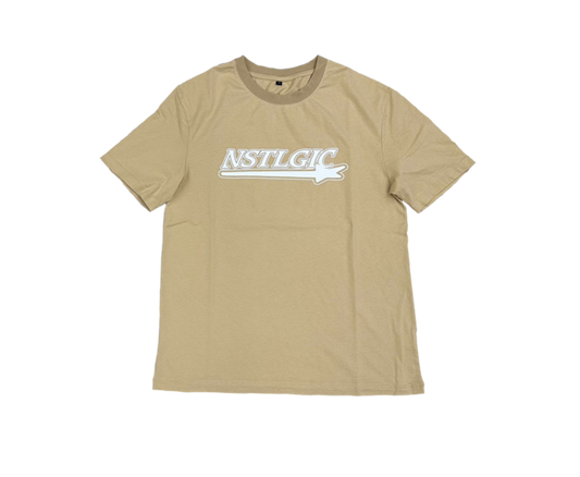 NSTLGIC "LOOK AT THE MOON" BEIGE TEE