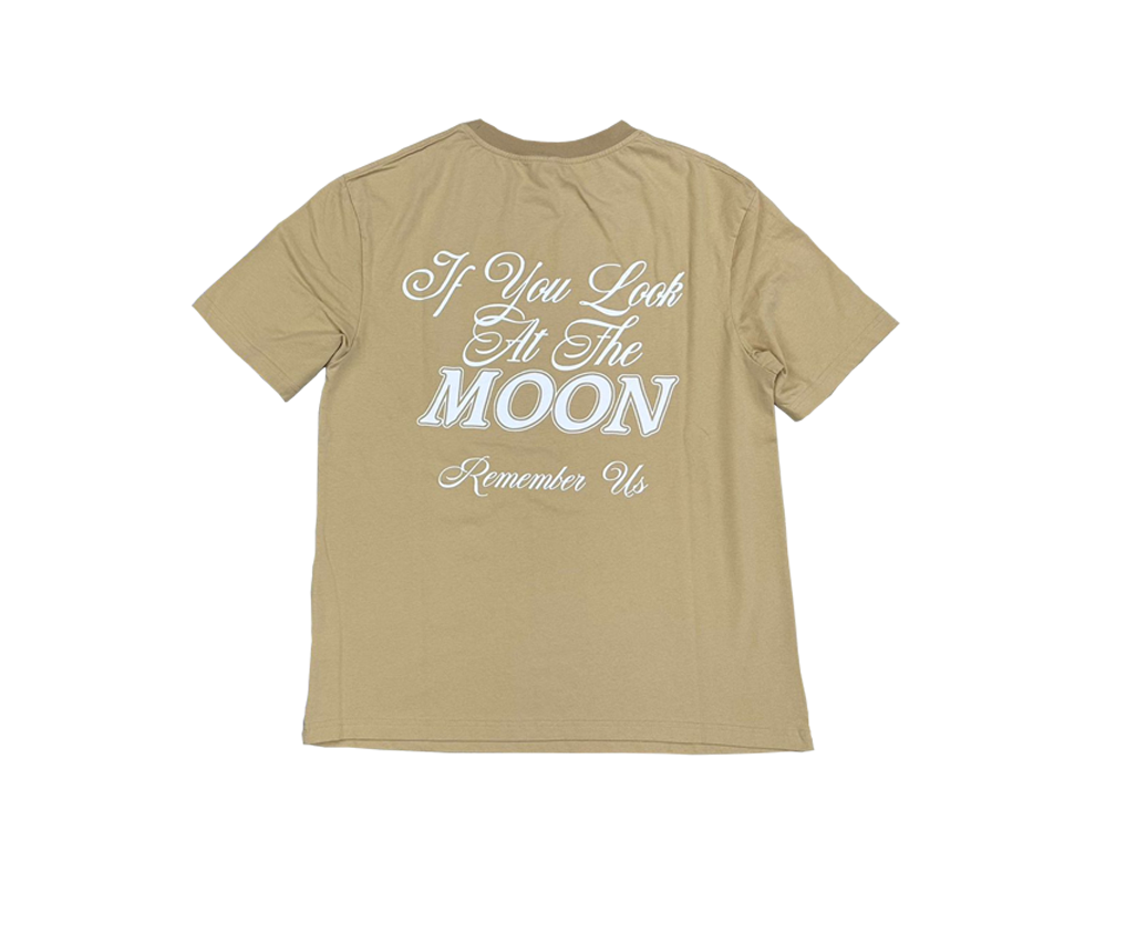 NSTLGIC "LOOK AT THE MOON" BEIGE TEE