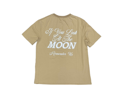 NSTLGIC "LOOK AT THE MOON" BEIGE TEE